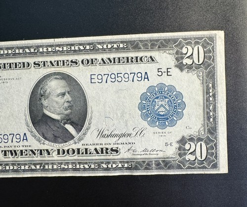1914 $20 FEDERAL RESERVE NOTE RICHMOND FR#983A RADAR S/N High Grade Fancy SN Unc - Picture 9 of 16