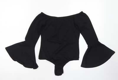 PRETTYLITTLETHING Damen schwarz Polyestermischung Body Einteiler Größe 8