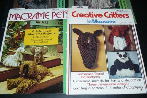 Lot of 4 Vintage Macrame Pattern Books Creative Critters Animal Art Pets - Picture 2 of 3