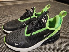 kids nike running shoes black and green 