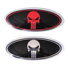 7'' Black Punisher Front Grille Rear Tailgate Emblem for F-150 F-250 Explorer