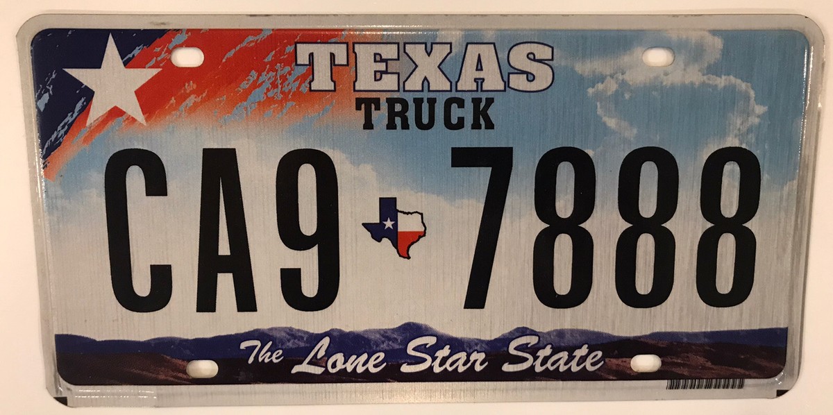 Texas TRIPLE Digit 8 888 license plate repeating CA9 7888 number