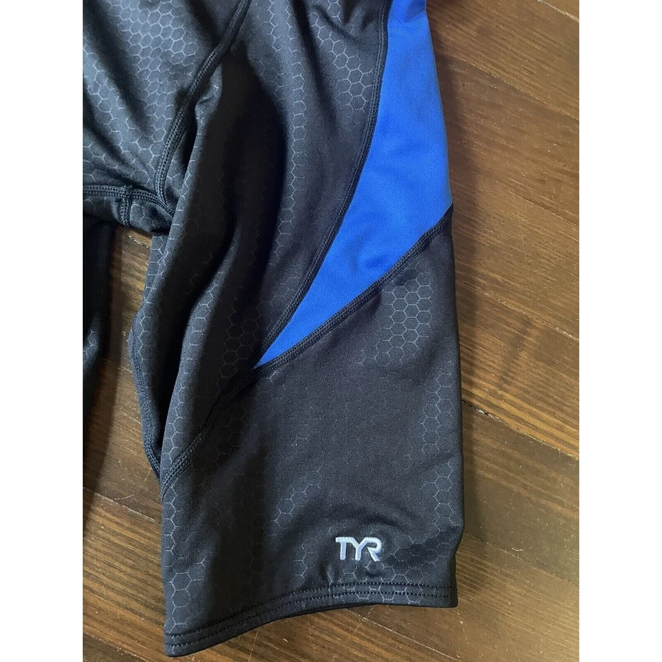 Jammer masculino TYR Hexa Curve Splice tamanho 30 pequeno preto azul novo com etiquetas - Imagem 2 de 4