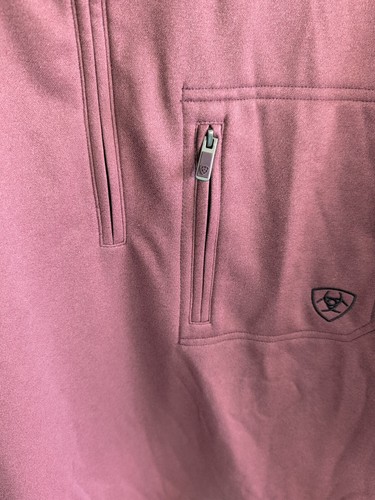 Ariat Team LOGO 1/4 Zip Large Maroon Men's Softshell AriatTek Sweatshirt - Picture 4 of 10