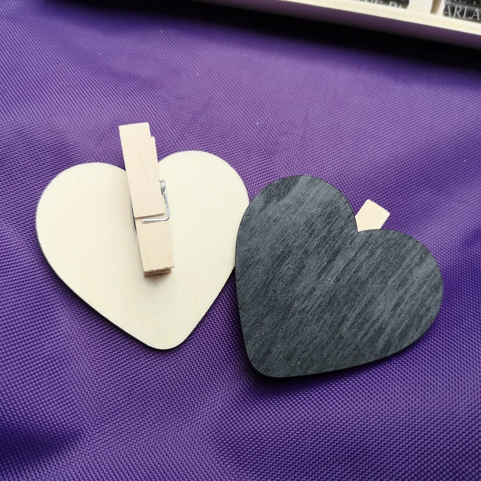 12 Small Clip-on Heart Chalk Boards - Stocking Filler - Ideal Christmas Gift - Image 2 of 4