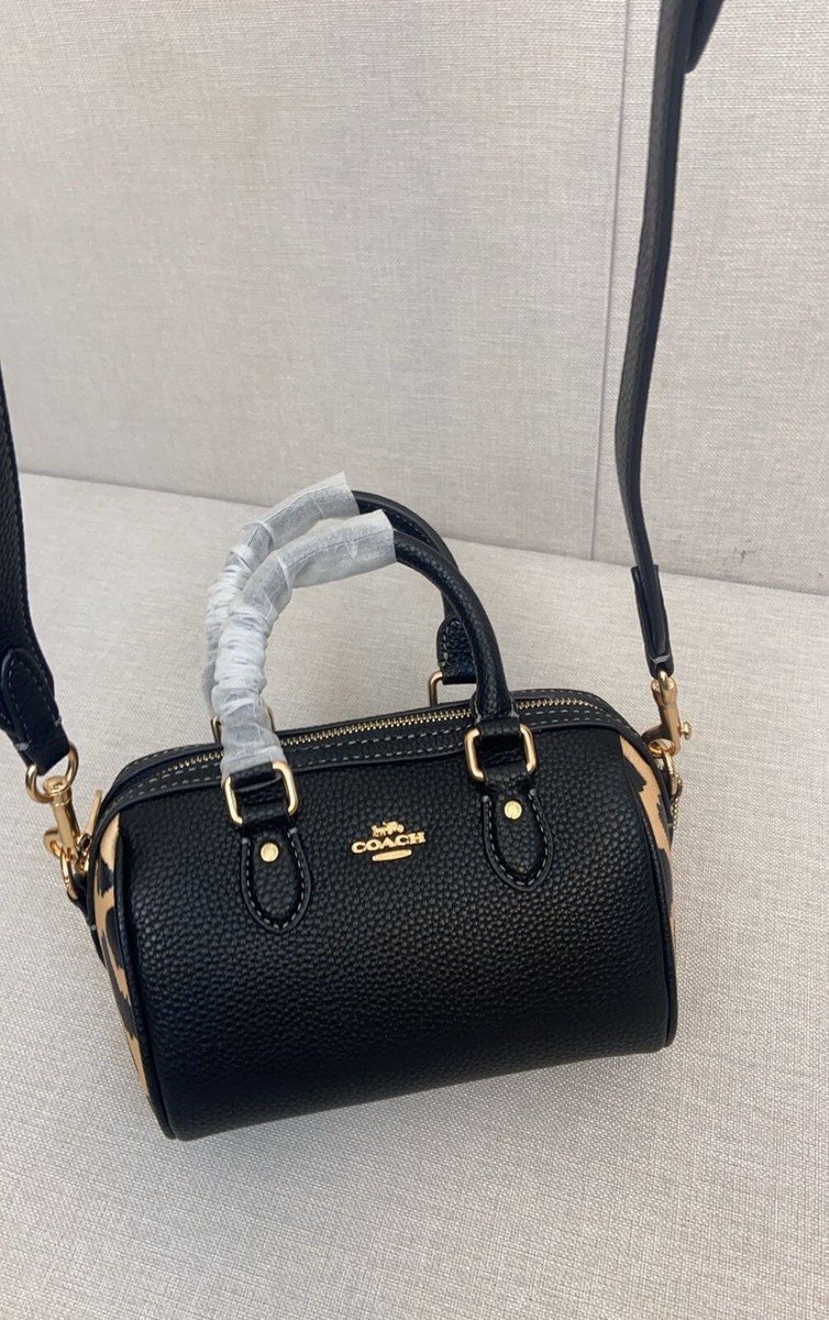 COACH Mini Rowan Crossbody Bag in Leopard Print Leopard