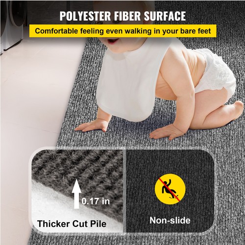 VEVOR Tappeto Poliestere Antiscivolo 1,8 x 4 m Moquette Interno/Esterno Grigio - Foto 3 di 12