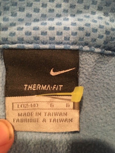 Womens Nike THERMA FIT FULL Zip Blue/Orange Jacket LARGE L 12-14 Fleece AA31 - Picture 2 of 2