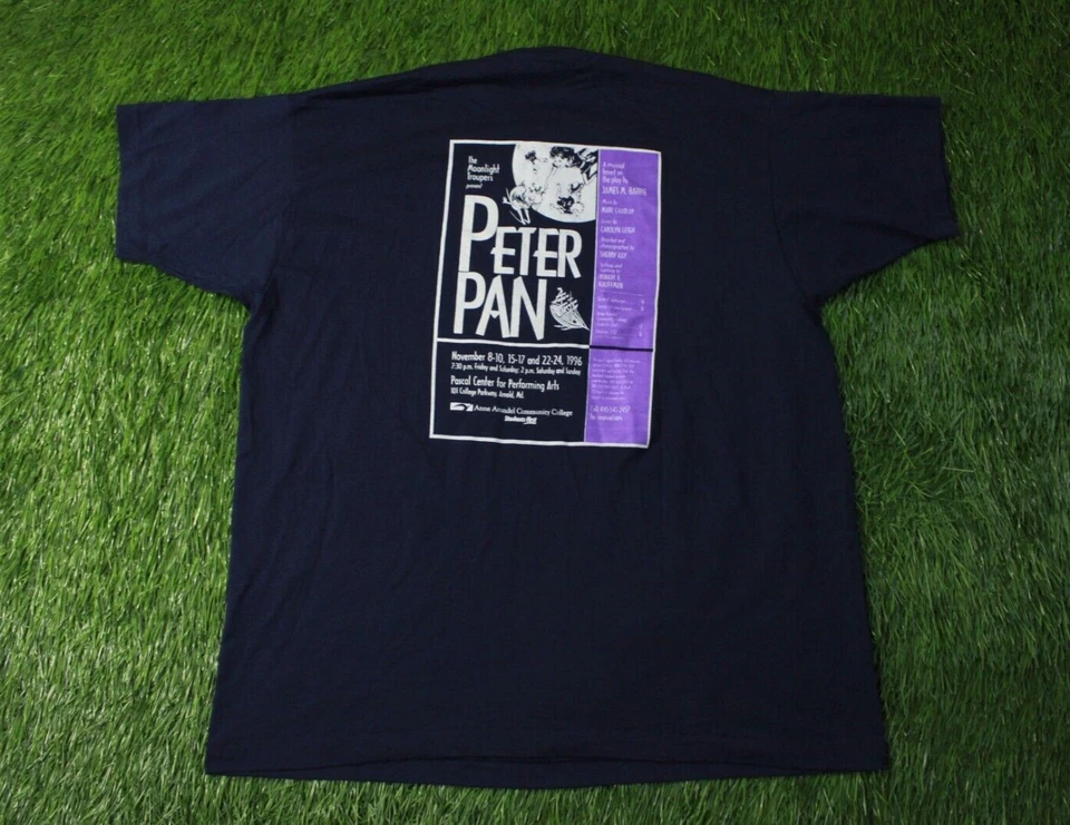 PETER PAN 1996 VINTAGE BANDA Y2K HOMBRE CAMISA JERSEY CAMISETA FRUIT OF THE LOOM TALLA XXL Foto 2 de 4