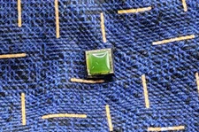 Vintage Tie Tack Tie Pin Mid Century Gold Tone Green Cube Jade Look Square Stone