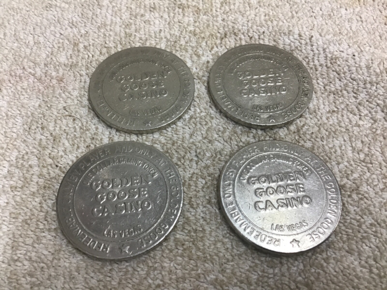 Lot Of 4 Golden Goose Casino One Dollar Gaming Coins Tokens Gambling eBay