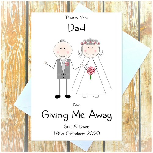 Thank You For Giving Me Away Card Personalised Names Date | Ebay