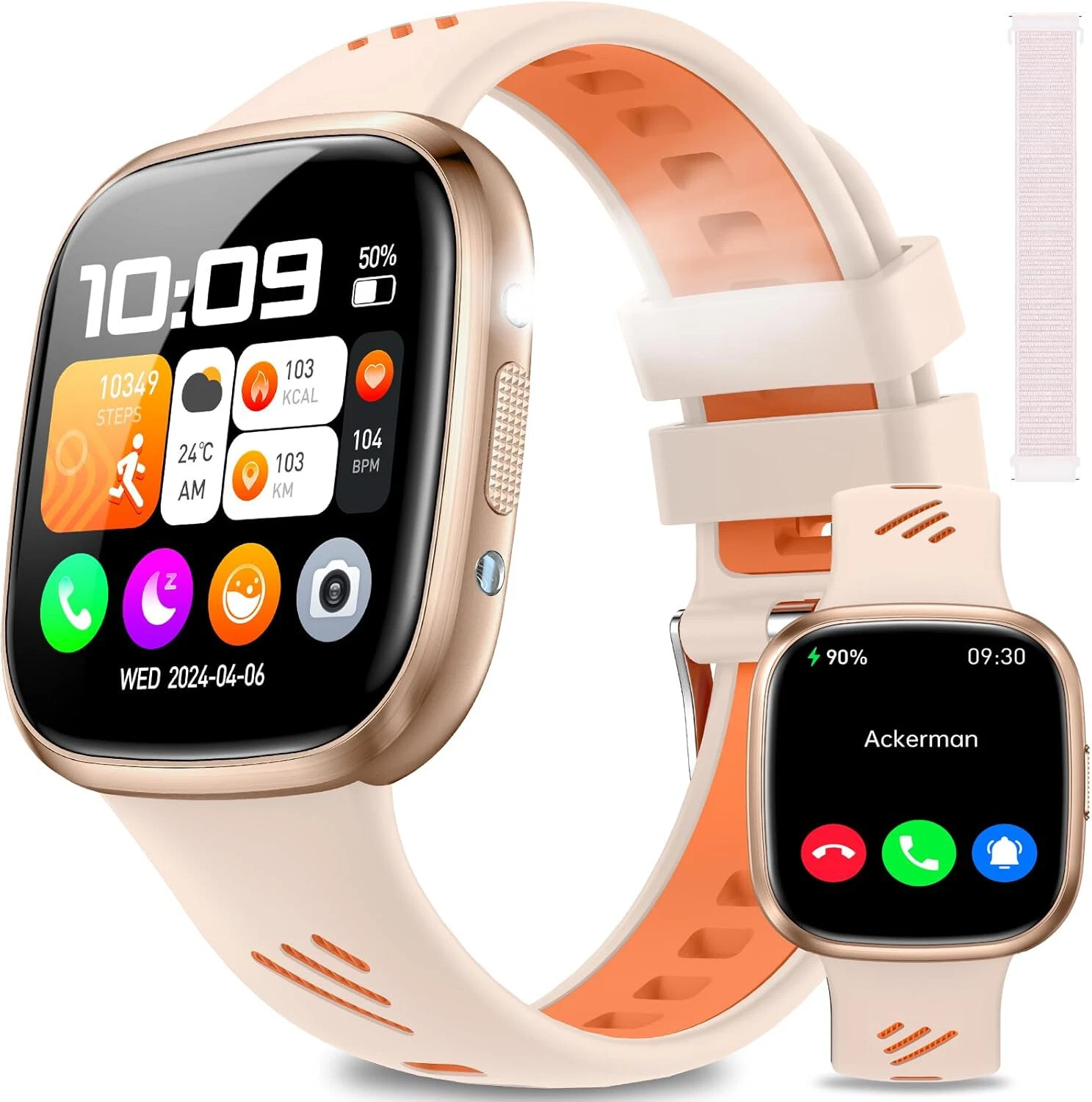 Smartwatch Ladies Women with Telephone Function Wristwatch Sports Watch Fitness Watch