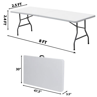 Folable Camping Table w/Handle Safety Lock Dining Table Picnic Camping Table 8FT