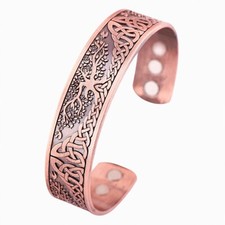 Copper Magnetic 9mm Bracelet - Arthritis Pain Therapy Energy Cuff Tree of Life