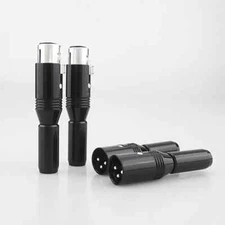 4pcs Silver Plated Plug HIFI Audio Balanced Cable 3Pin XLR Connector Male Female