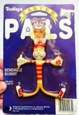 Dudley's Easter Pals Bendable Bunny in Original Package - Vintage Toy  *M