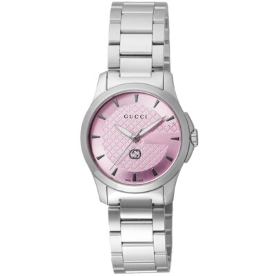 Gucci G-Timeless YA1265047 Pink Dial Stainless Steel Women's Watch