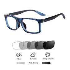Sporty Flexible Transition Photochromic Grey Nearsighted Glasses -0.00~-4.00