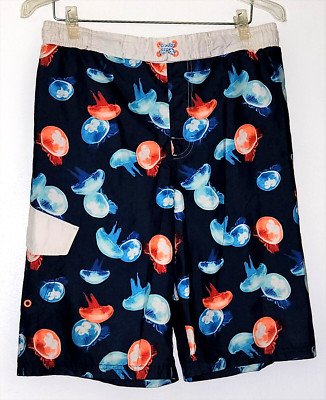 OP Ocean Pacific Boys Jellyfish Pattern Blue Sapphire XXL (18