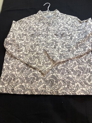 Analog Plus Jacket Beige/Black Paisley, Size (see measurments) at least XL