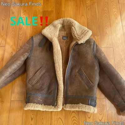 Vintage US SHEEPSKIN B3 Flight Jacket Brown L Size US 40 Japan From
