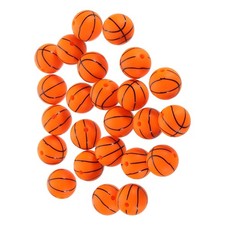 24Pcs Sports Ball Beads,15mm Silicone Round Spacer Focal Beads Rubber Loose