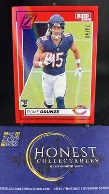 Rome Odunze /50 (RC, SP) - 2024 Panini Zenith Red Zone Rookie 23/50 #186