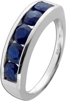 Saphir Memoire Ring Silber 925 Nachtblaue Saphir Edelsteine 3Ct