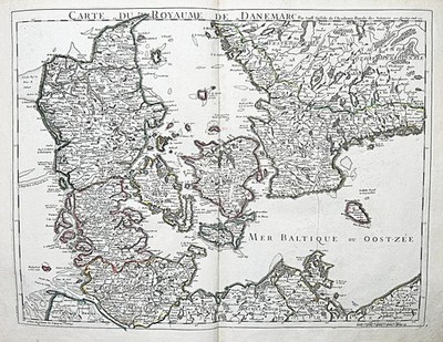 Denmark Danmark Dänemark map Karte carte Delisle engraving Kupferstich 1710