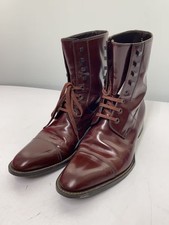 GUCCI Boots 114475 Leather Burgundy Lace Up Dress Boots Size 43.5