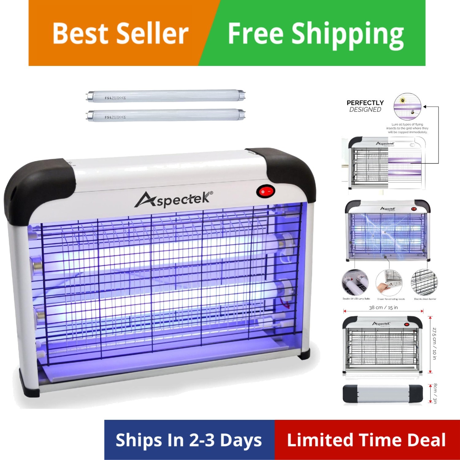 Insect Killer, Bug Zapper, Powerful 20W Electronic Indoor Fl