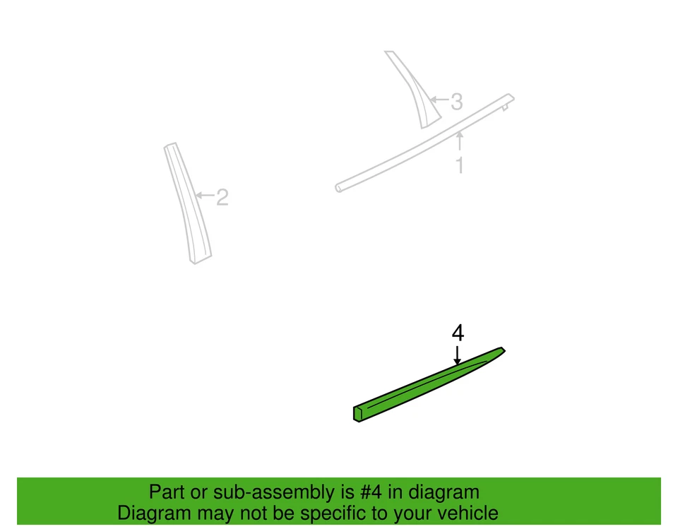 Moldura de puerta trasera lateral izquierda Buick 2005-2009, pieza original nueva de fabricante original, P/N 19120819 Foto 4 de 4