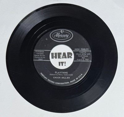 50s Rockabilly Rocker 45 CHUCK MILLER Plaything / After Yesterday MERCURY hear