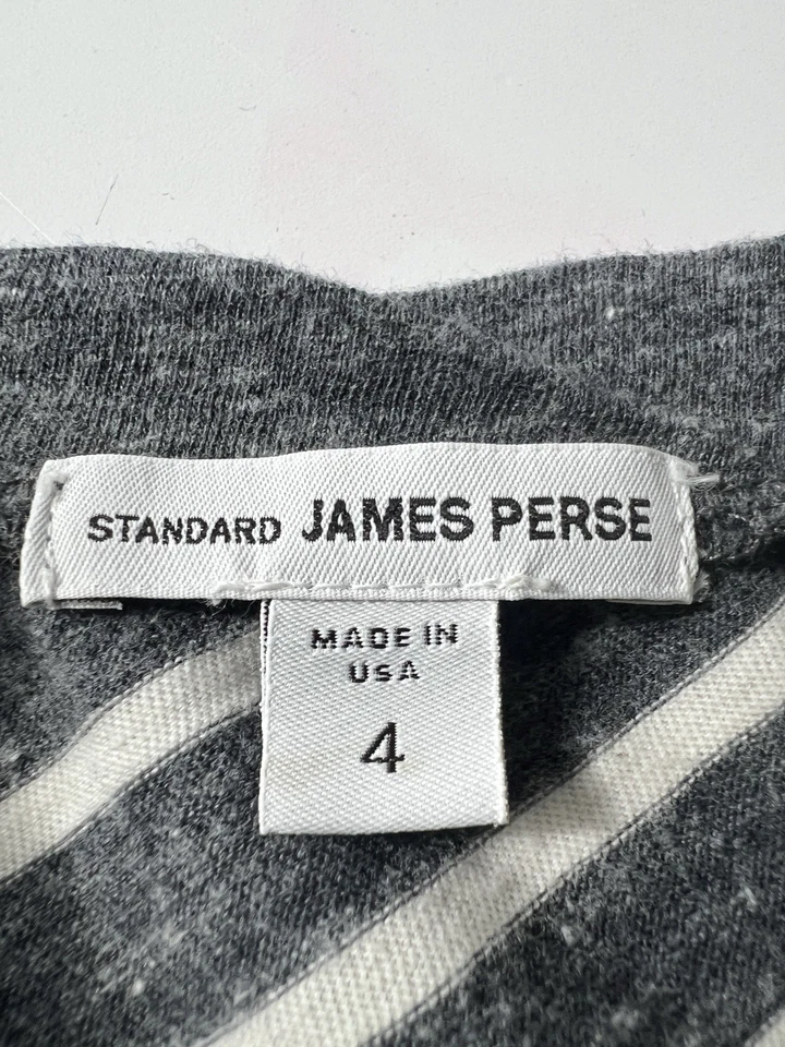 Maxi Vestido James Perse Estándar Para Mujer Gris y Blanco Rayas Acanalado 4 XL Foto 2 de 4