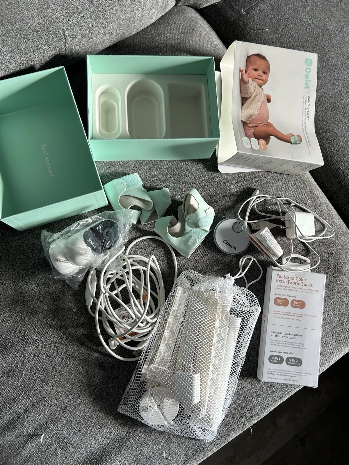 Owlet Bundle Smart Sock 3 Set Cam Extra Socks Mounting Kit Baby Monitor