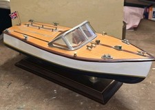 superb , highly detailed Chris Craft RUNABOUT Display Model Wood Boat 14" inch