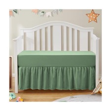 SiinvdaBZX 2-Piece Set Ruffled Crib Skirt  Soft Microfiber Fitted ... Fast Ship