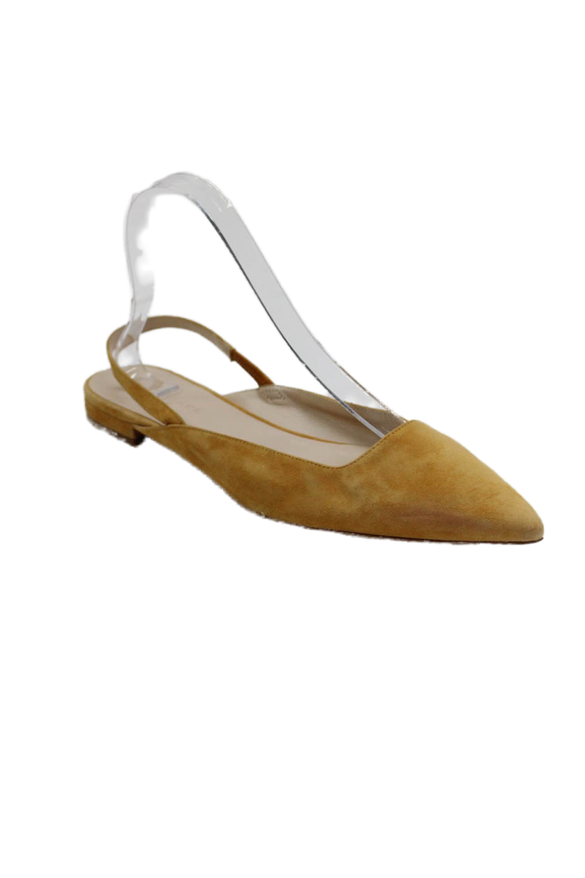 Everlane Womens Pointed Toe Slingback Flats Brown Suede Size 8