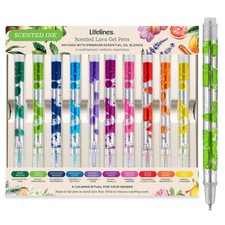 Scented Lava Gel Pens 0.5mm 10 Pack Multicolor Lifelines Colored Infused
