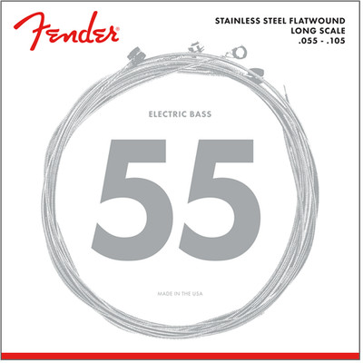 Fender 9050M Stainless Flatwound Electric Bass Strings, Long Scale MEDIUM 55-105