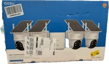 OPEN BOX! AOSU Solar-Powered Wireless Security Cameras Outdoor, 4 Pack Cam Kit