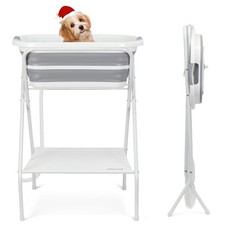 2 in 1 Dog Bath Tub Dog Washing Station Bathing Grooming Elevated Collapsible