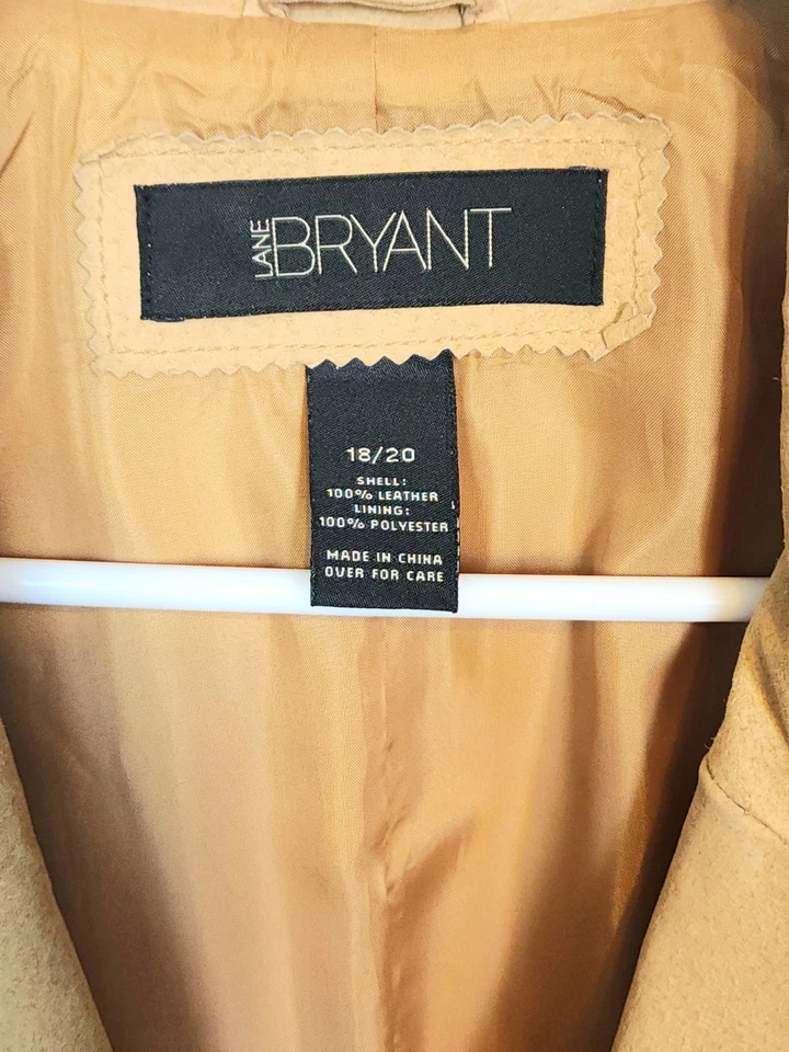 Chaqueta de gamuza para mujer talla grande Lane Bryant color camel talla 18/20 2X Foto 2 de 4