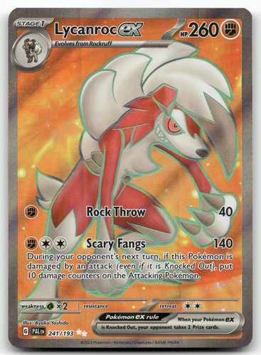 Lycanroc ex 241/193 Ultra Rare Paldea Evolved Pokemon Holo Lightly Played