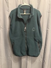 Vintage Sierra Designs Fleece Vest XL Green Made in Canada Full Zip