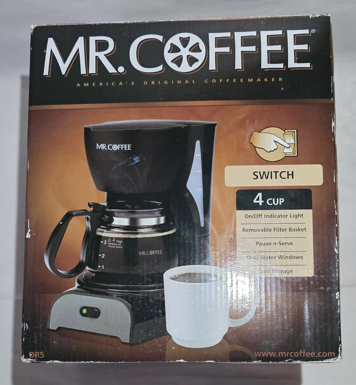 Mr Coffee DR5 4 Cup Coffee Maker Switch Compact Brewer Black New In Box
Opens in a new window or tab