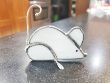 Stained Glass White mouse - Adorable
