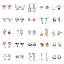 PANDACH 25 Options 925 Sterling Silver Stud Earrings For Women Jewelry Gifts USA