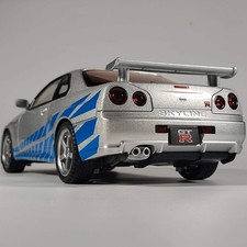 1:18 Nissan GTR R34 Skyline Supercar Alloy Metal Diecast Model Car Sound & Light